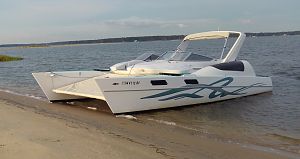 27' Stiletto Catamaran Two Parts Make One Power Cat, Transformable back to Sailing Cat.