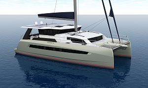 55' expedition motorsailer catamaran