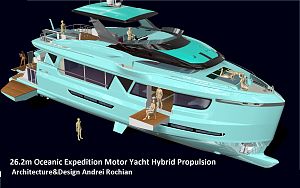 26.2m Oceanic Expedition Motor Yacht Hybrid Propulsion Architecture&Design Andrei Rochian