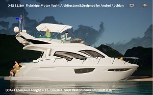 X43 13.5m  Flybridge Motor Yacht Architecture&Designed by Andrei Rochian