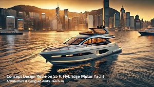 55 ft Flybridge Motor Yachts CONCEPT DESIGNS at Hong Kong Architecture&Design Andrei Rochian