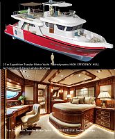 23 m Expedition Trawler Motor Yacht  Hydrodynamic HIGH  EFFICIENCY  HULL Architecture & Design Andrei Rochian