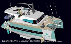 12.1m SAIL CATAMARAN   for  ALUMINIUM  CONSTRUCTION   Architecture & Design A Rochian