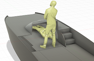 6m power cat design (draft), cabin space