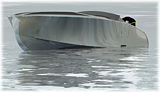 A single stepped monohull bulit in modern materials and lines from the late twenties.
