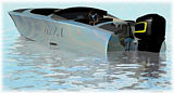 A single stepped monohull bulit in modern materials and lines from the late twenties.